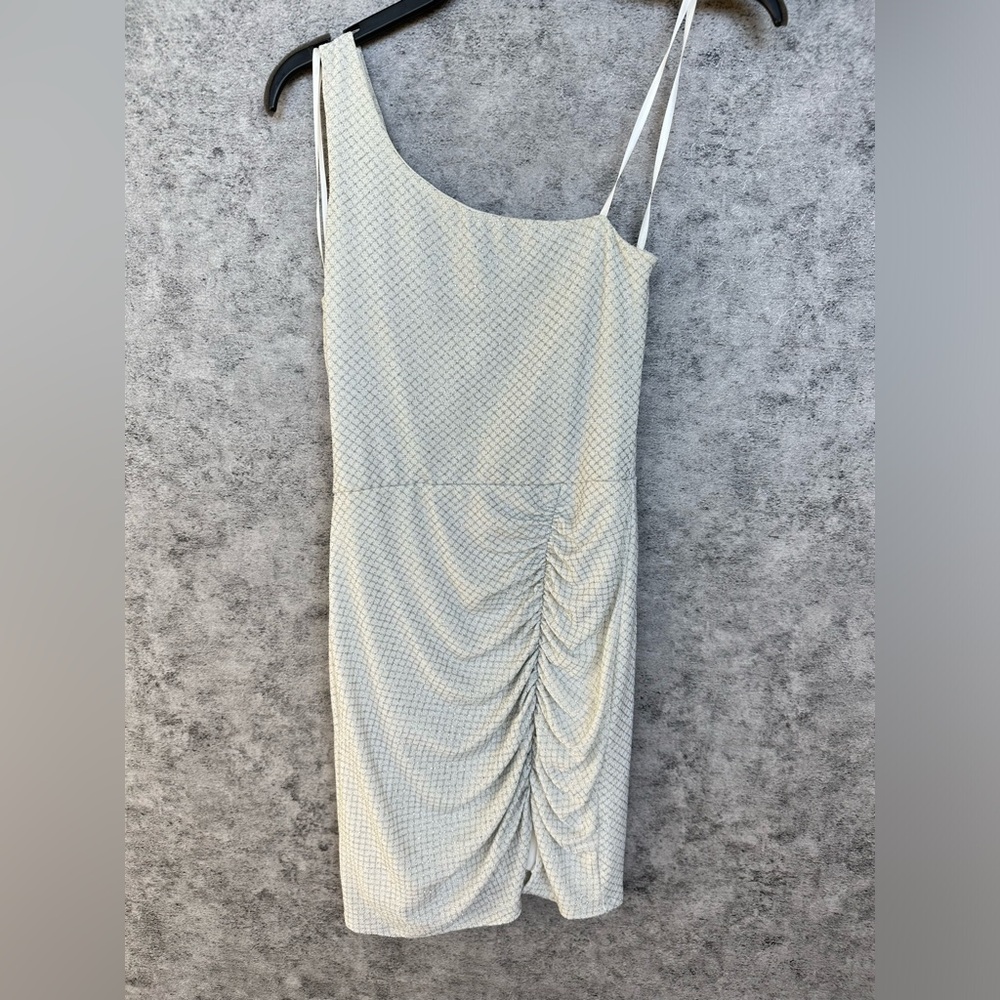 Elegant One-Shoulder Ruched Bodycon Dress - Size M